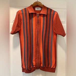 Capital Mod Stripe Orange Zip Polo